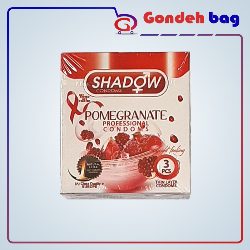 کاندوم اناری شادو مدل Pomegranate بسته 3 عددی