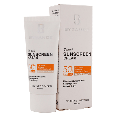 کرم ضد آفتاب رنگی پوست خشک SPF50 بیزانس
