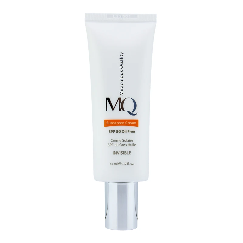 ضد آفتاب فاقد چربی SPF+50 بی رنگ ام کیو | MQ حجم 55 میل