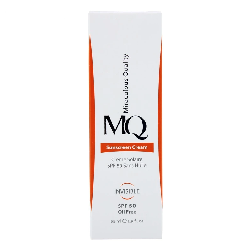ضد آفتاب فاقد چربی SPF+50 بی رنگ ام کیو | MQ حجم 55 میل